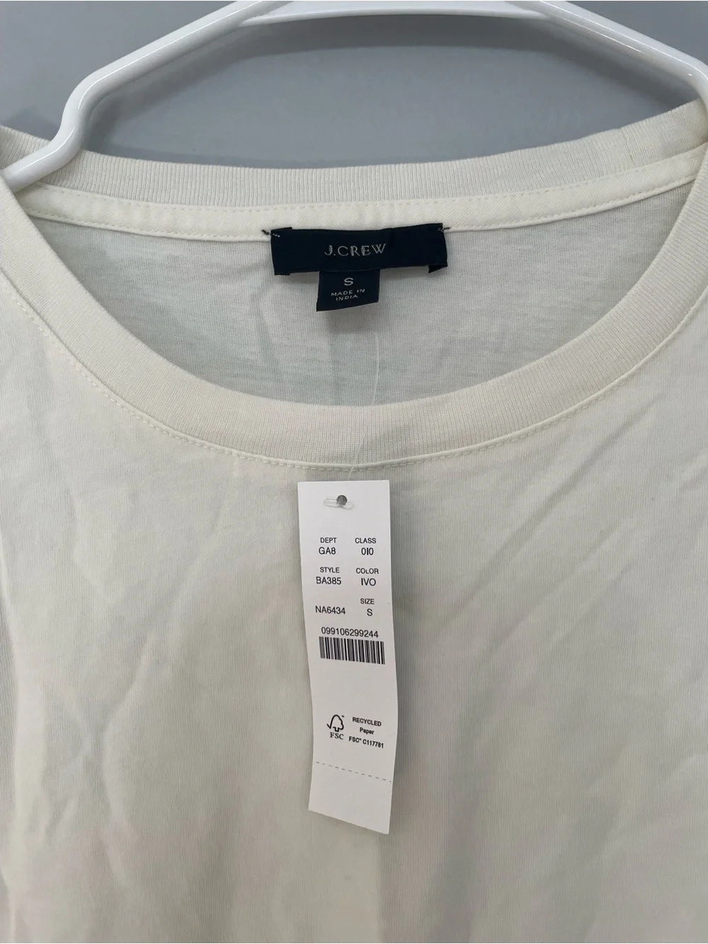 J. Crew Cream Puff Sleeve Tee Shirt